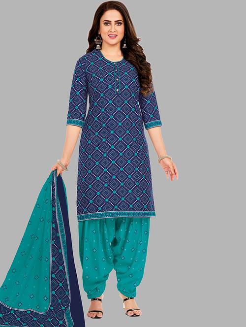 women printed 3-piece unstitched dress material - 21662632 - Very Small Image - 1