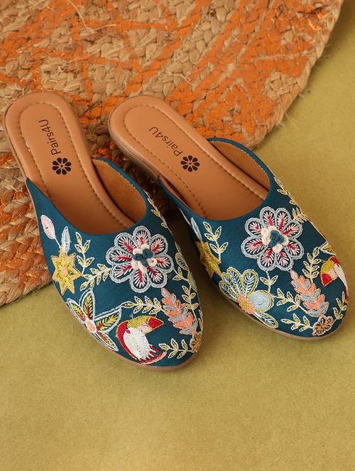 women embroidered slip on mules - 21662955 - Very Small Image - 1