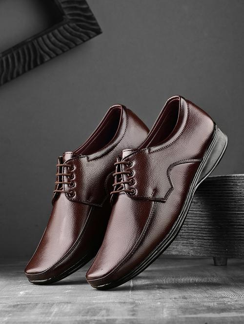 men brown lace up derby formal shoes - 21662986 - Very Small Image - 1