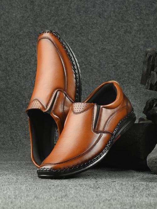 tan slip on formal shoes - 21663007 - Very Small Image - 1