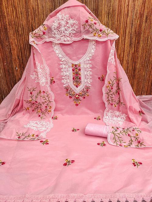 women embroidered 3-piece unstitched dress material - 21663102 - Very Small Image - 1