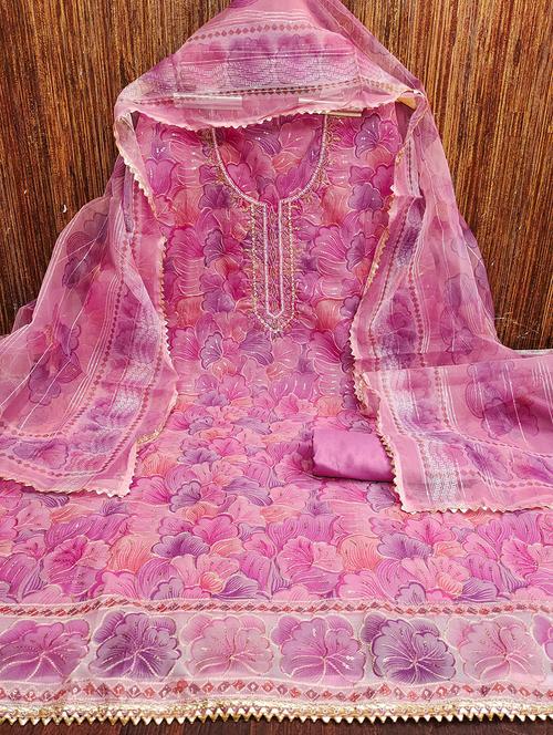 women sequins work 3-piece unstitched dress material - 21663107 - Very Small Image - 1