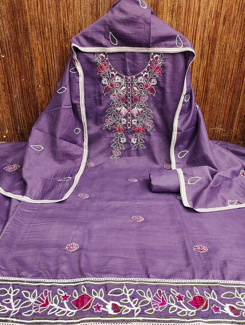 women embroidered 3-piece unstitched dress material - 21663134 - Very Small Image - 1