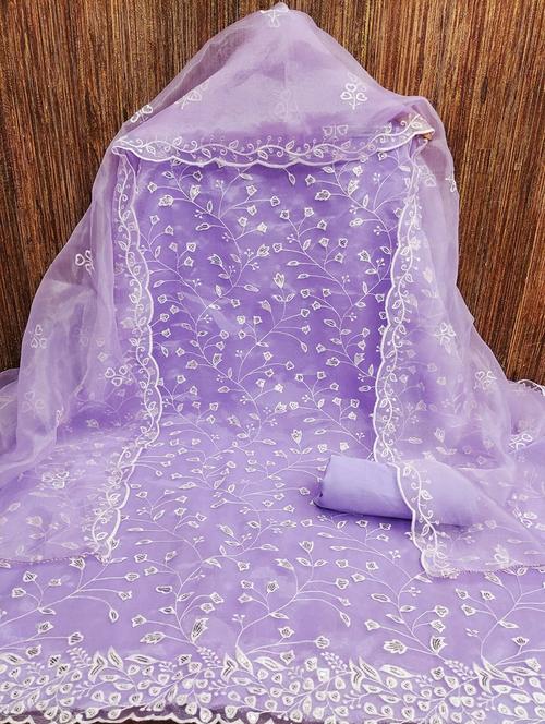 women embroidered 3-piece unstitched dress material - 21663176 - Very Small Image - 1