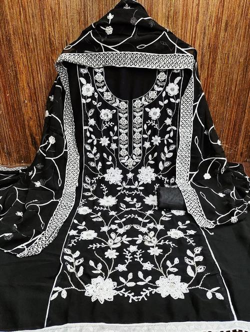 women embroidered 3-piece unstitched dress material - 21663207 - Very Small Image - 1