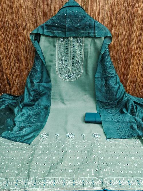 women embroidered 3-piece unstitched dress material - 21663236 - Very Small Image - 1