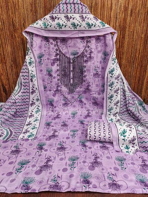 women embroidered 3-piece unstitched dress material - 21663334 - Very Small Image - 1