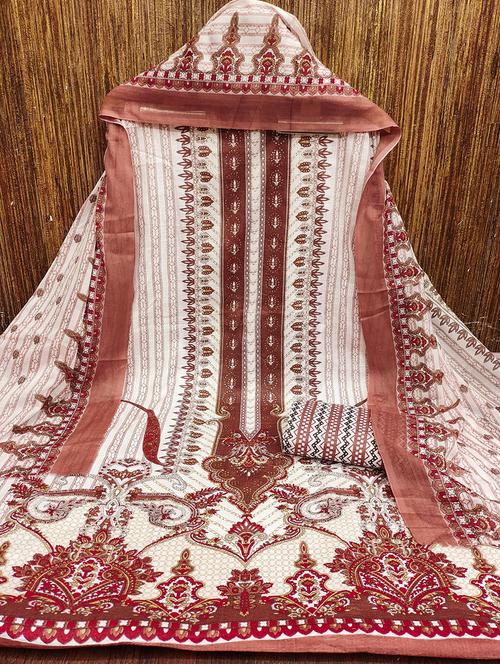 women printed 3-piece unstitched dress material - 21663348 - Very Small Image - 1