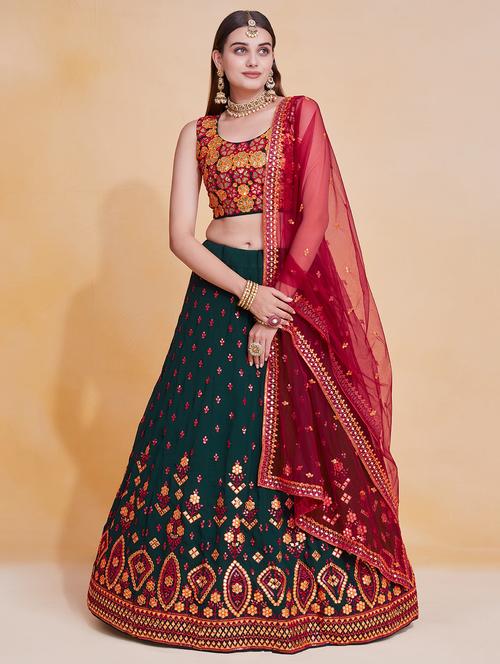 women embroidered lehenga choli set with dupatta - 21663543 - Very Small Image - 1