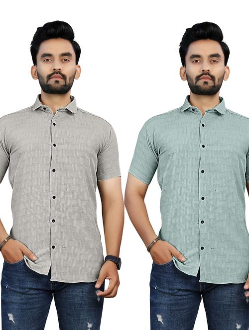 men pack of 2 printed casual shirts - 21663564 - Very Small Image - 1