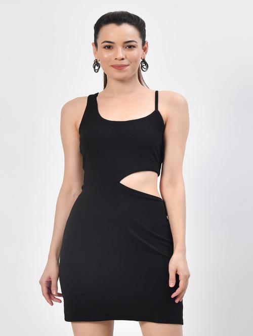 women black solid bodycon dress - 21663695 - Very Small Image - 1