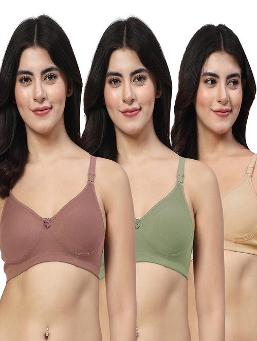 women pack of 3 solid t-shirt bra combo - 21665021 - Very Small Image - 1
