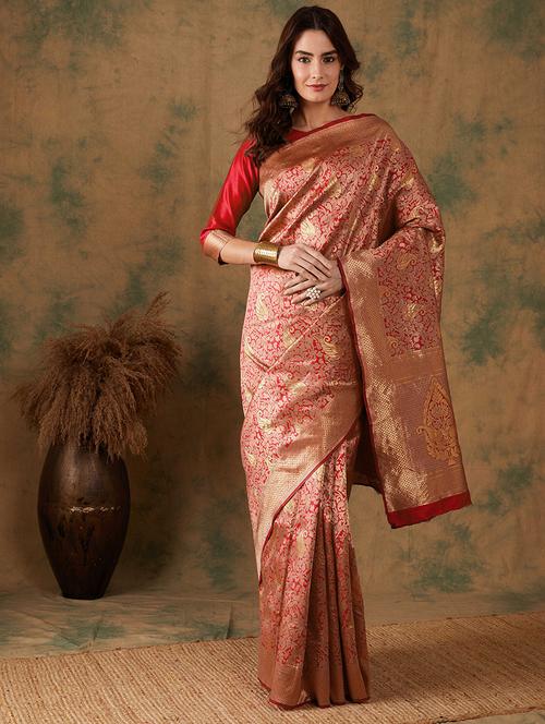 women self design banarasi saree with blouse - 21665595 - Very Small Image - 1