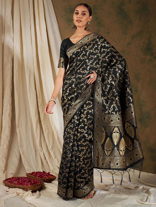 women self design banarasi saree with blouse - 21665623 - Very Small Image - 1