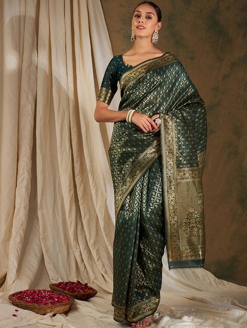 women self design banarasi saree with blouse - 21665692 - Very Small Image - 1