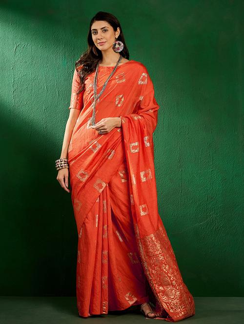 women self design banarasi saree with blouse - 21665809 - Very Small Image - 1