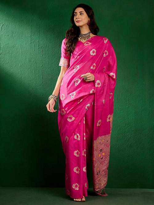 women self design banarasi saree with blouse - 21665827 - Very Small Image - 1