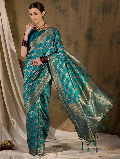 women self design banarasi saree with blouse - 21665845 - Very Small Image - 1