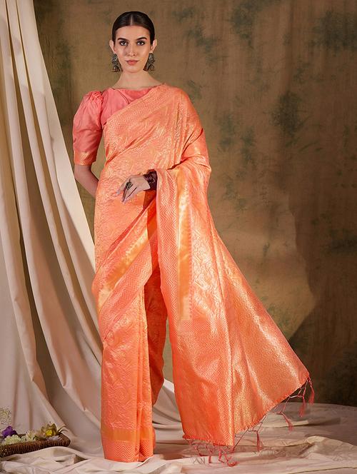women self design banarasi saree with blouse - 21665849 - Very Small Image - 1