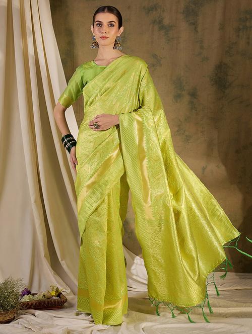 women self design banarasi saree with blouse - 21665850 - Very Small Image - 1