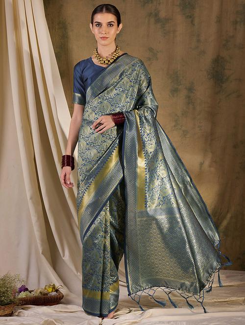 women self design banarasi saree with blouse - 21665852 - Very Small Image - 1