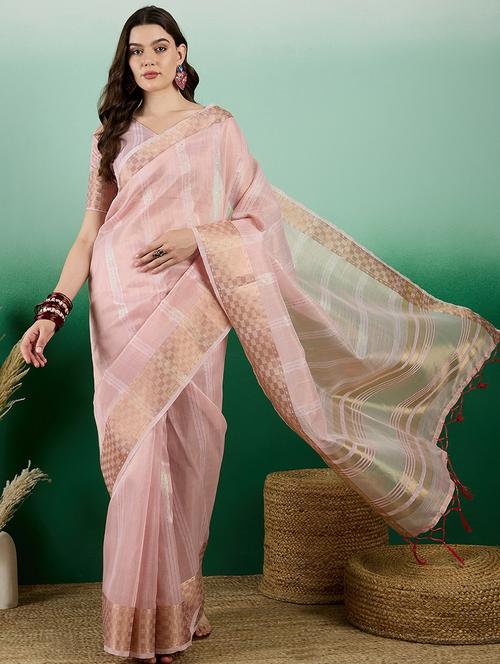 women self design bordered saree with blouse - 21665938 - Very Small Image - 1