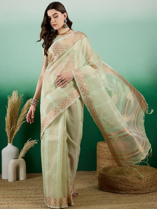 women self design bordered saree with blouse - 21665939 - Very Small Image - 1