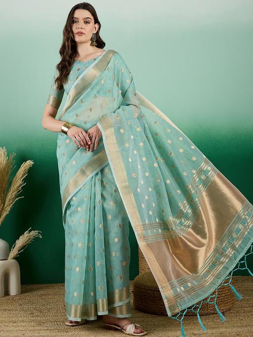 women self design bordered saree with blouse - 21665953 - Very Small Image - 1