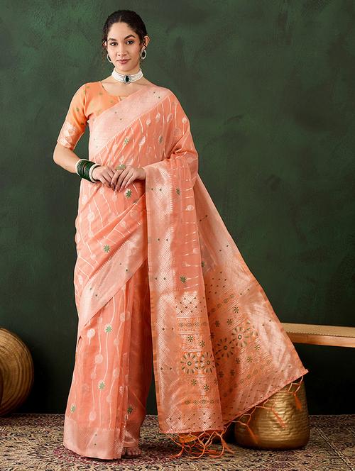 women self design banarasi saree with blouse - 21665988 - Very Small Image - 1