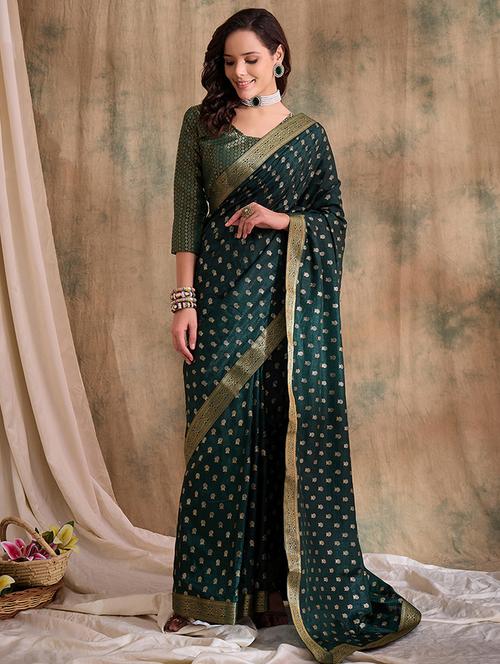 women self design bordered saree with blouse - 21666056 - Very Small Image - 1