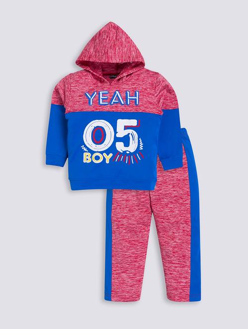 kids color block hoodie & track pant set - 21666162 - Very Small Image - 1