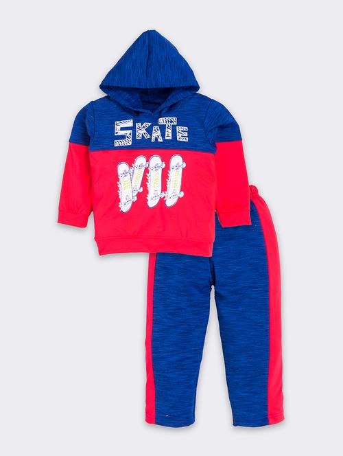 kids color block hoodie & track pant set - 21666165 - Very Small Image - 1