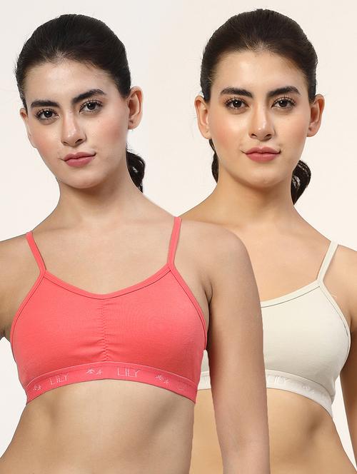 women pack of 2 plain sports bra combo - 21666458 - Very Small Image - 1
