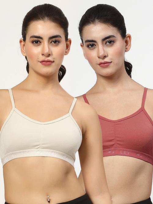 women pack of 2 plain sports bra combo - 21666487 - Very Small Image - 1