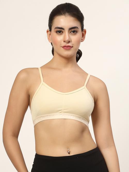 women beige solid sports bra - 21666494 - Very Small Image - 1