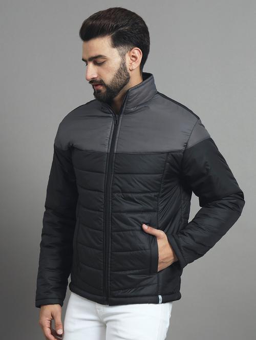 men long sleeve color block quilted jacket - 21666508 - Very Small Image - 1
