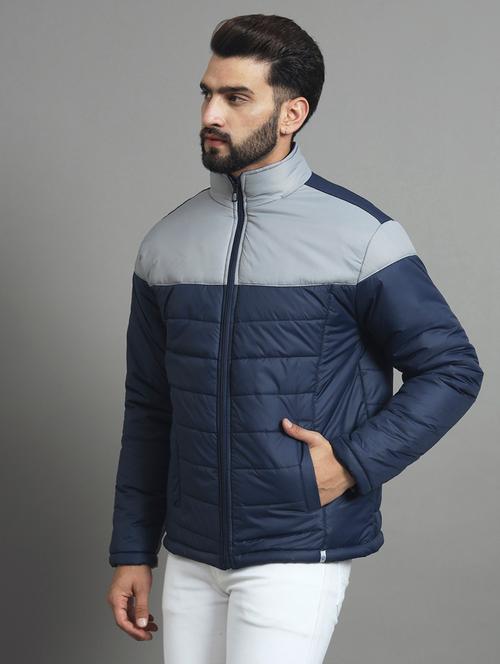 men long sleeve color block quilted jacket - 21666509 - Very Small Image - 1