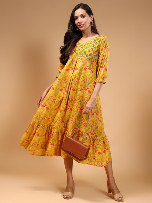 women floral print & embroidered tiered dress - 21666589 - Very Small Image - 1