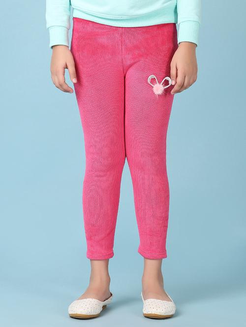 girls pink solid leggings - 21666776 - Very Small Image - 1