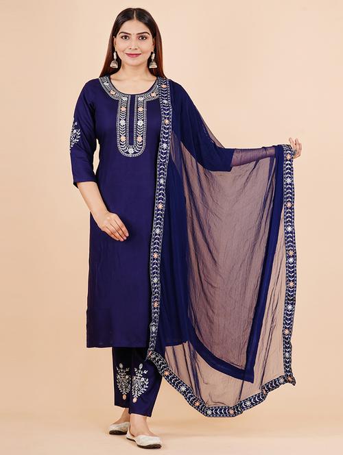 women embroidered kurta pant set with duaptta - 21667467 - Very Small Image - 1