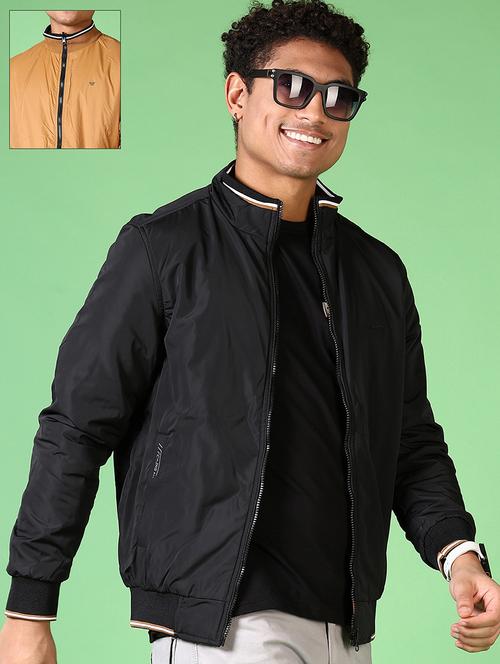 men solid long sleeve reversible bomber jacket - 21667691 - Very Small Image - 1