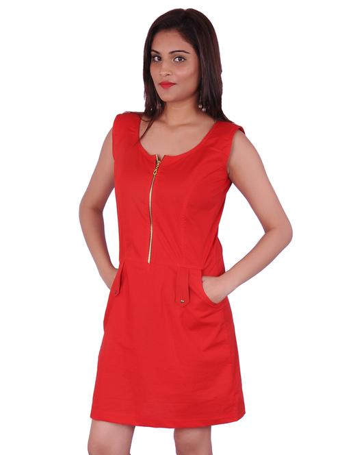 women solid sleeveless a-line dress - 21668153 - Very Small Image - 1