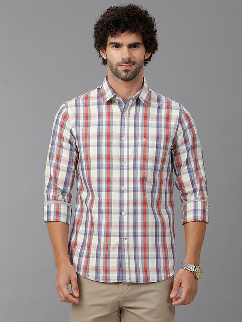 men checkered long sleeve casual shirt - 21668597 - Very Small Image - 1