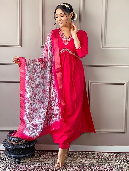 women embroidered kurta pant set with duaptta - 21669735 - Very Small Image - 1
