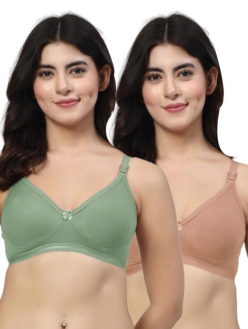 women pack of 2 plain t-shirt bra combo - 21669809 - Very Small Image - 1