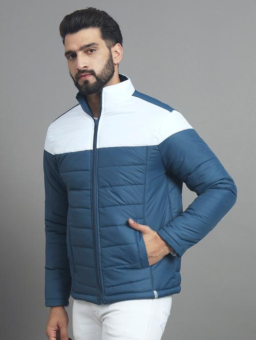 men long sleeve color block quilted jacket - 21670253 - Very Small Image - 1