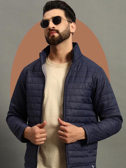 men long sleeves solid quilted jacket - 21670266 - Very Small Image - 1