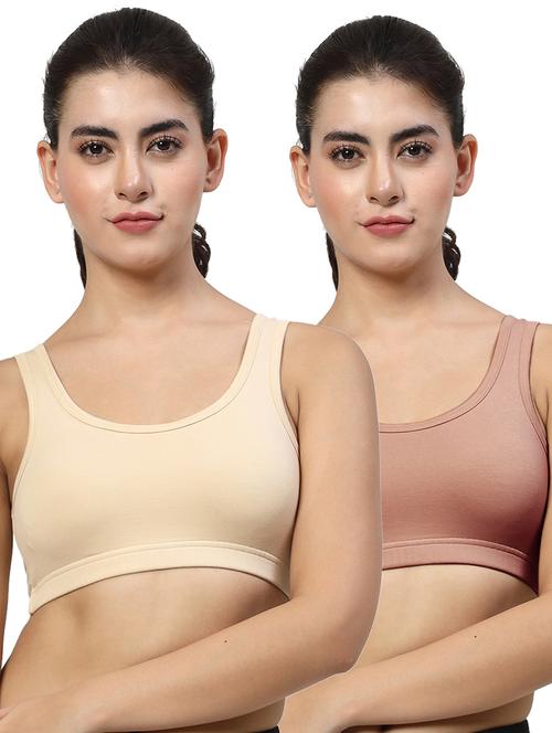 women pack of 2 plain sports bra combo - 21670632 - Very Small Image - 1