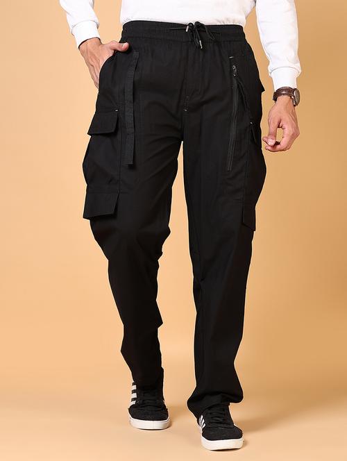 men solid mid rise regular fit cargo - 21670810 - Very Small Image - 1