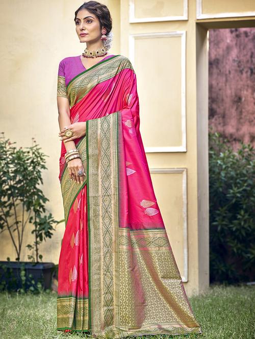 women self design banarasi saree with blouse - 21671024 - Very Small Image - 1